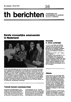 Voorzijde van magazine: TH berichten 36 - 18 mei 1973