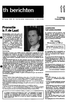 Voorzijde van magazine: TH berichten 11 - 8 november 1968