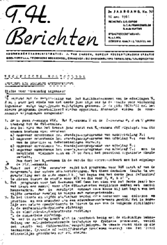 Voorzijde van magazine: TH berichten 32 - 10 mei 1961