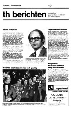 Voorzijde van magazine: TH berichten 12 - 15 november 1974