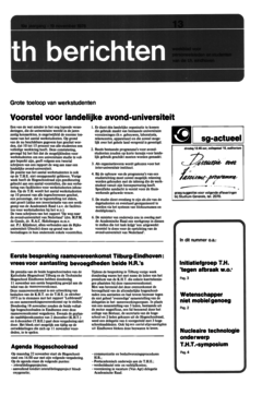 Voorzijde van magazine: TH berichten 13 - 19 november 1976