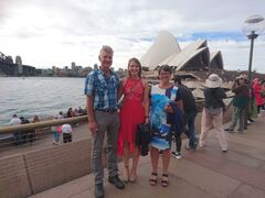 Together with my parents in front of the Sydney Opera House where we went to a concert of a choir in the Utzon Room. An intimate room named after the architect, and with a beautiful view over the harbour. A unique experience!