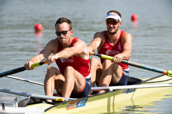 [Translate to English:] Sander (meest rechts op de foto) in actie tijdens het WK. Foto | Merijn Soeters