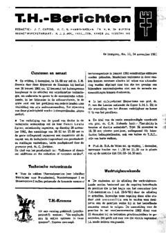 Voorzijde van magazine: TH berichten 10 - 24 november 1961