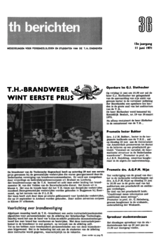 Voorzijde van magazine: TH berichten 36 - 11 juni 1971