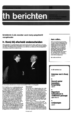 Voorzijde van magazine: TH berichten 35 - 7 mei 1976