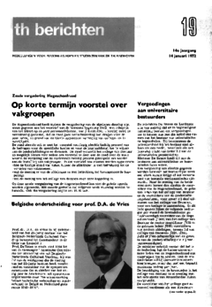 Voorzijde van magazine: TH berichten 19 - 14 januari 1972