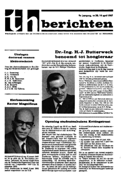 Voorzijde van magazine: TH berichten 28 - 14 april 1967
