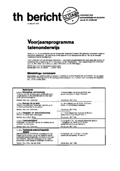 Voorzijde van magazine: TH berichten 18 bijlage - 18 januari 1974