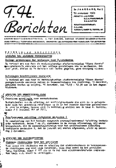 Voorzijde van magazine: TH berichten 12 - 30 november 1960