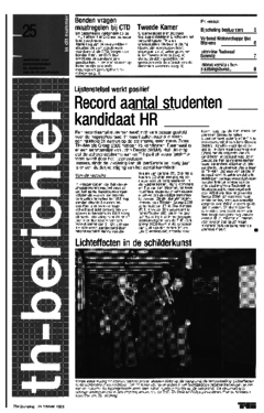 Voorzijde van magazine: TH berichten 25 - 24 februari 1984