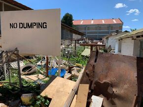 De 'no dumping area' van het ziekenhuis. Foto | Floor Gabriels