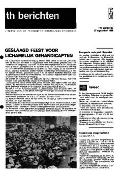 Voorzijde van magazine: TH berichten 5 - 27 september 1968