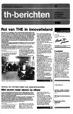 Voorzijde van magazine: TH berichten 11 - 2 november 1979