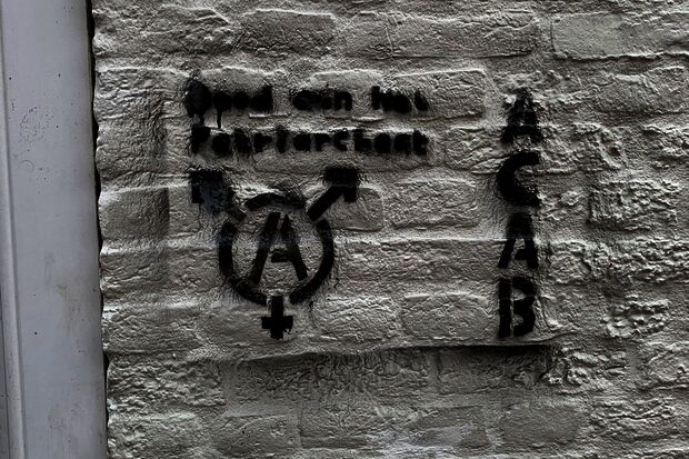 E.S.C’s association club in Eindhoven daubed with anti-association slogans