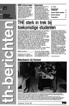 Voorzijde van magazine: TH berichten 21 - 24 januari 1986