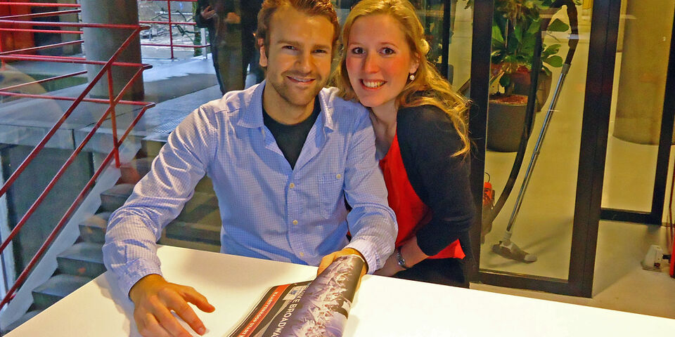 Marrit Hermens met medestudent Tim Wilschut, die haar overhaalde om mee te doen aan BestGraduates