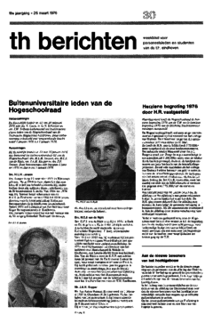 Voorzijde van magazine: TH berichten 30 - 26 maart 1976