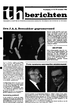 Voorzijde van magazine: TH berichten 12 - 25 november 1966