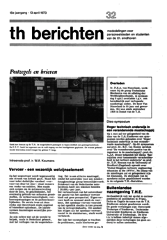 Voorzijde van magazine: TH berichten 32 - 13 april 1973