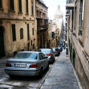 Straatbeeld Valetta.