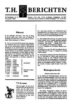 Voorzijde van magazine: TH berichten 18 - 31 januari 1964