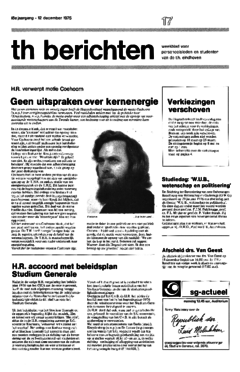 Voorzijde van magazine: TH berichten 17 - 12 december 1975