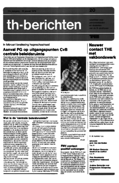 Voorzijde van magazine: TH berichten 20 - 19 januari 1979