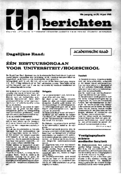 Voorzijde van magazine: TH berichten 39 - 14 juni 1968