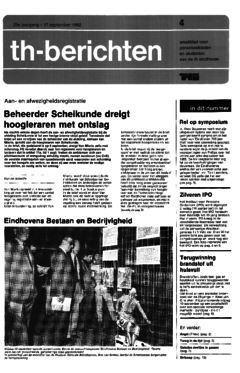 Voorzijde van magazine: TH berichten 4 - 17 september 1982