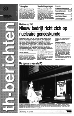 Voorzijde van magazine: TH berichten 30 - 19 april 1985