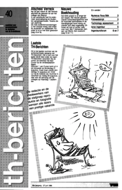 Voorzijde van magazine: TH berichten 40 - 27 juni 1986