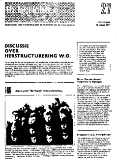 Voorzijde van magazine: TH berichten 27 - 19 maart 1971