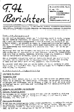 Voorzijde van magazine: TH berichten 35 - 31 mei 1961