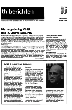 Voorzijde van magazine: TH berichten 35 - 22 mei 1970