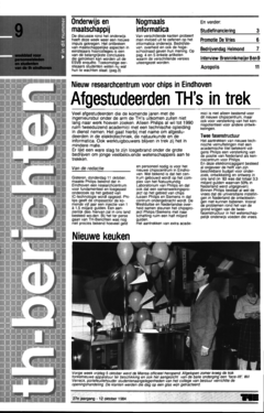 Voorzijde van magazine: TH berichten 9 - 12 oktober 1984