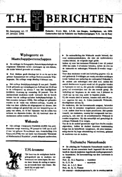 Voorzijde van magazine: TH berichten 17 - 24 januari 1964