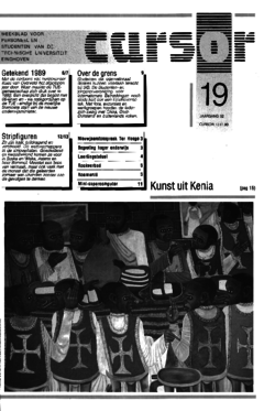 Voorzijde van magazine: Cursor 19 - 12 januari 1990