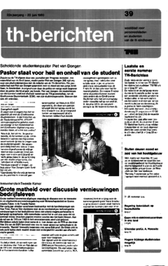 Voorzijde van magazine: TH berichten 39 - 20 juni 1980