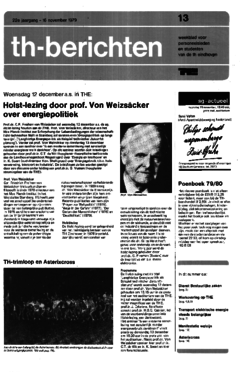 Voorzijde van magazine: TH berichten 13 - 16 november 1979