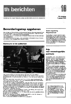 Voorzijde van magazine: TH berichten 18 - 7 januari 1972