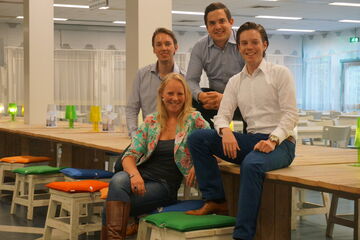 Tim de Jonge, Jacques de Waal, Kim Steffers en Tim Bressers.