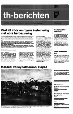 Voorzijde van magazine: TH berichten 38 - 26 juni 1981