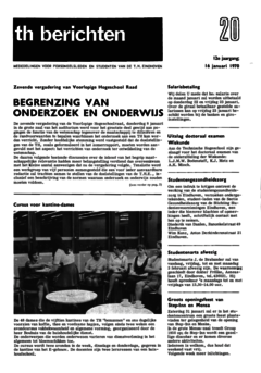 Voorzijde van magazine: TH berichten 20 - 16 januari 1970
