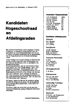 Voorzijde van magazine: TH berichten extra editie - 11 februari 1974