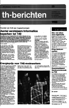 Voorzijde van magazine: TH berichten 25 - 12 maart 1982