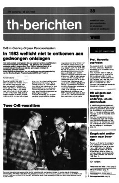 Voorzijde van magazine: TH berichten 38 - 25 juni 1982