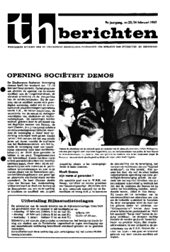 Voorzijde van magazine: TH berichten 22 - 24 februari 1967