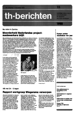 Voorzijde van magazine: TH berichten 15 - 1 december 1978