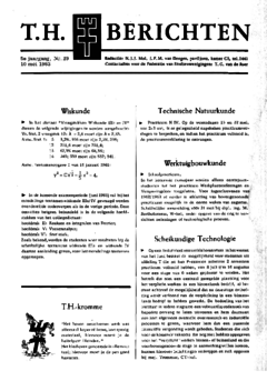 Voorzijde van magazine: TH berichten 29 - 10 mei 1963